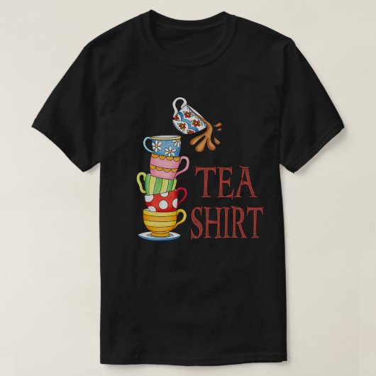 Cuの高い山の中で可愛くておもしろいの茶碗 Tシャツ (デザイン正面)