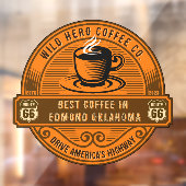 Cuカスタマイズを蒸す66の素朴コーヒーショップ ウィンドウサイン (シート2)