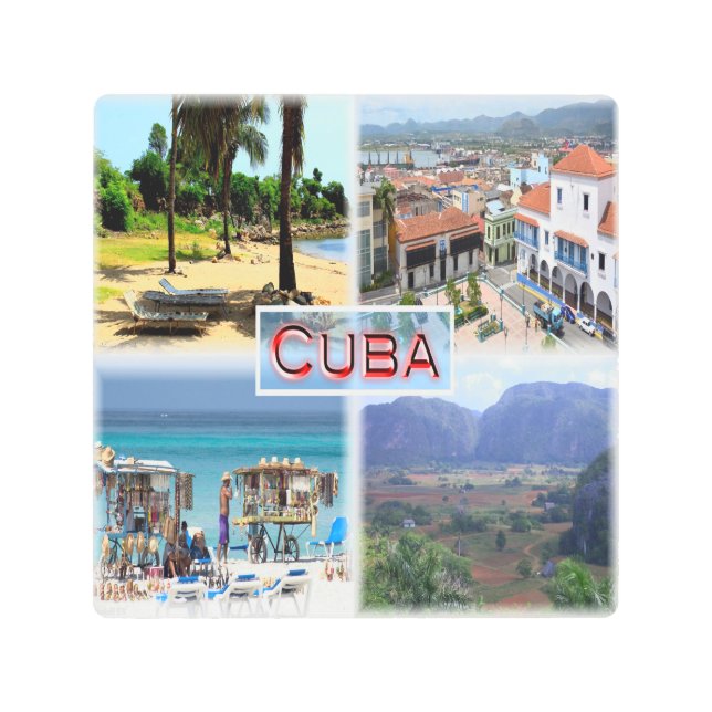 CUバラデロビーチ – サンティアゴデキューバ – ヴィナレス メタルプリント (正面)