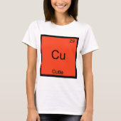 Cu -かわいこちゃん化学要素シンボル定期おもしろい的 tシャツ (正面)