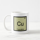 Cu - カップケーキ 楽しい化学元素シンボルTシャツ コーヒーマグカップ (左)