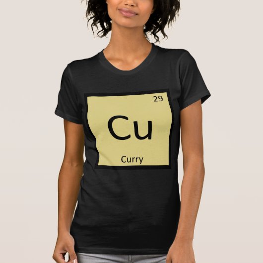 Cu - カレー スパイス 化学 周期表 シンボル tシャツ (正面)