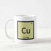 Cu - カーリングスポーツ化学周期表 コーヒーマグカップ (左)