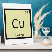 Cu – カーリングスポーツ化学周期表 フォトプラーク (側面)