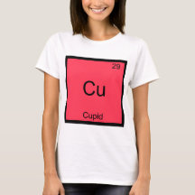 Cu – キューピおもしろいッド化学要素シンボルTシャツ