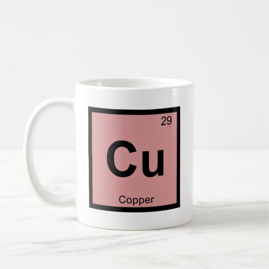 CU -銅化学周期表の記号 コーヒーマグカップ (左)