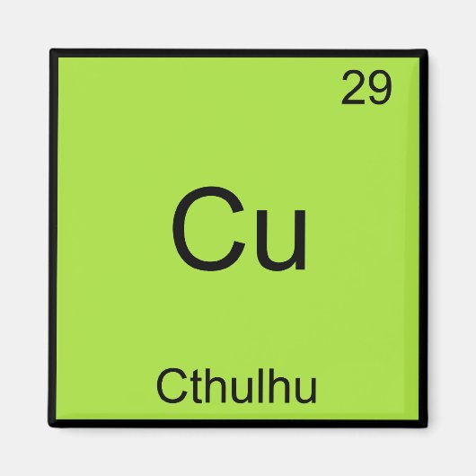 Cu - Ctulhu化学素おもしろい子シンボルティー マグネット (正面)