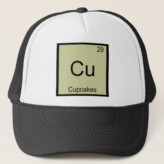 Cu - Cupcakes化学素おもしろい子シンボルティー キャップ (正面)