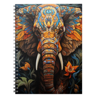 Cuaderno Animales En Arte Vitral Elefante ノートブック