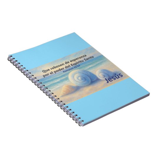 Cuaderno caracolas de Mar con Versículo Romanos ノートブック (右側)