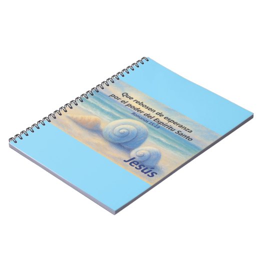 Cuaderno caracolas de Mar con Versículo Romanos ノートブック (左側)