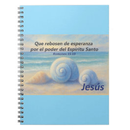 Cuaderno caracolas de Mar con Versículo Romanos ノートブック