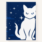 Cuaderno Cat White in the Night ノートブック (正面)