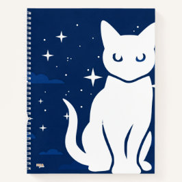 Cuaderno Cat White in the Night ノートブック