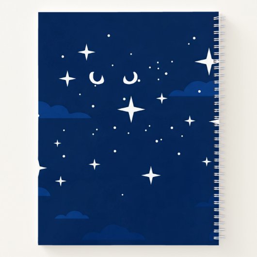 Cuaderno Cat White in the Night ノートブック (裏面)