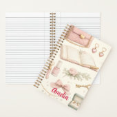 Cuaderno Coquette Aesthetic Pink Bow Makeup Person ノートブック (内側)