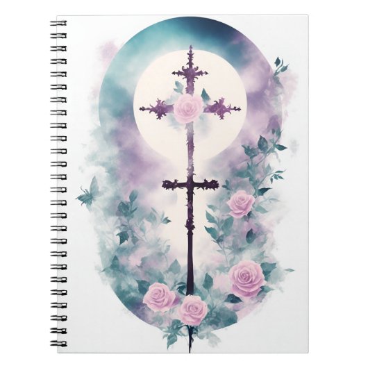 Cuaderno cross tattoo flower 33 ノートブック (正面)
