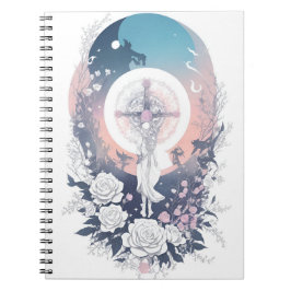 Cuaderno cross tattoo flower 35 ノートブック