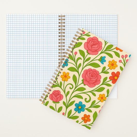 Cuaderno Cuadriculado Coquette Floral Grid ノートブック (内側)