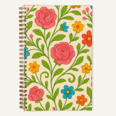 Cuaderno Cuadriculado Coquette Floral Grid ノートブック (正面)