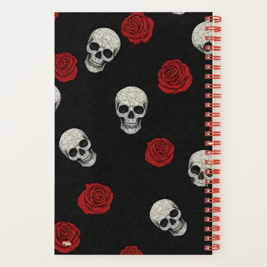 Cuaderno Cuadriculado Skulls and Roses Gridded ノートブック (裏面)