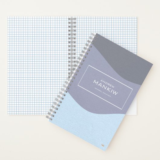 Cuaderno Cuadriculado Waves Blue-Gray Gridded ノートブック (内側)