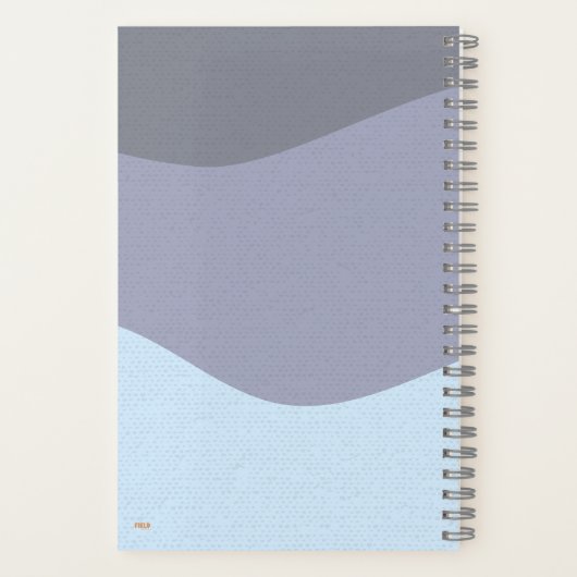 Cuaderno Cuadriculado Waves Blue-Gray Gridded ノートブック (裏面)