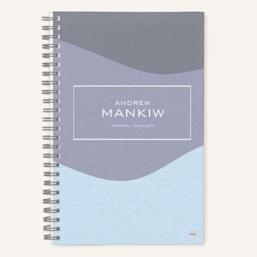 Cuaderno Cuadriculado Waves Blue-Gray Gridded ノートブック (正面)