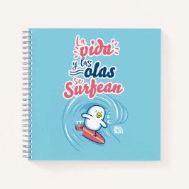 Cuaderno de espiral│La vida y las olas se surfean ノートブック