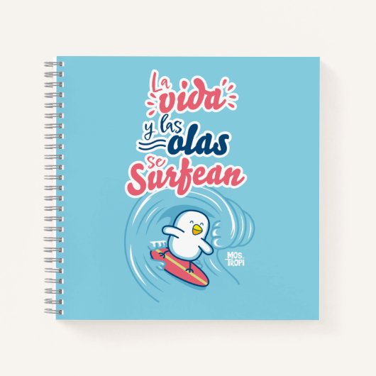 Cuaderno de espiral│La vida y las olas se surfean ノートブック (正面)
