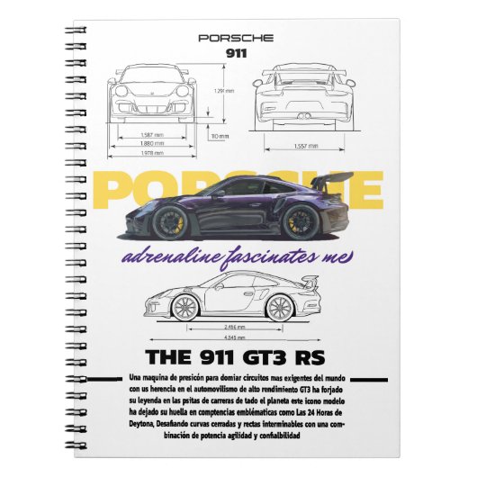 Cuaderno diseño Plantilla porsche  ノートブック (正面)