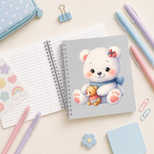 Cuaderno espiral con diseño de lindo osito ノートブック
