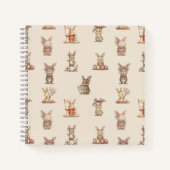 Cuaderno espiral con diseño de lindos conejitos ノートブック (正面)