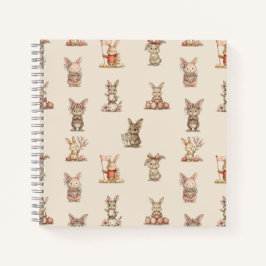 Cuaderno espiral con diseño de lindos conejitos ノートブック