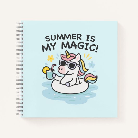 Cuaderno espiral unicornio kawaii ノートブック (正面)