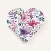 Cuaderno Floral Watercolor Lilies Pink ノートブック (正面)
