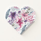 Cuaderno Floral Watercolor Lilies Pink ノートブック (裏面)