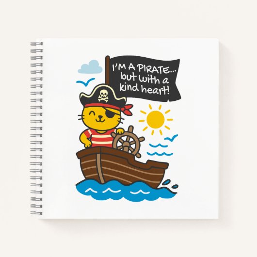 Cuaderno gato pirata – Diseño kawaii ノートブック (正面)