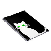 Cuaderno Glowing Eyes Black & White Cat ノートブック (右側)