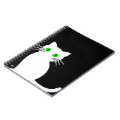 Cuaderno Glowing Eyes Black & White Cat ノートブック (左側)