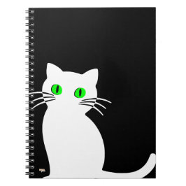 Cuaderno Glowing Eyes Black & White Cat ノートブック