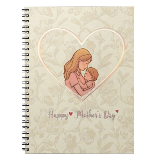 Cuaderno Happy Mother's Day Floral ノートブック (正面)
