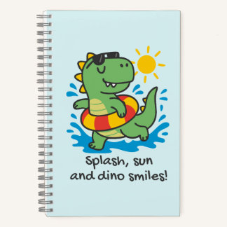 Cuaderno infantil espiral con dinosaurio veraniego ノートブック