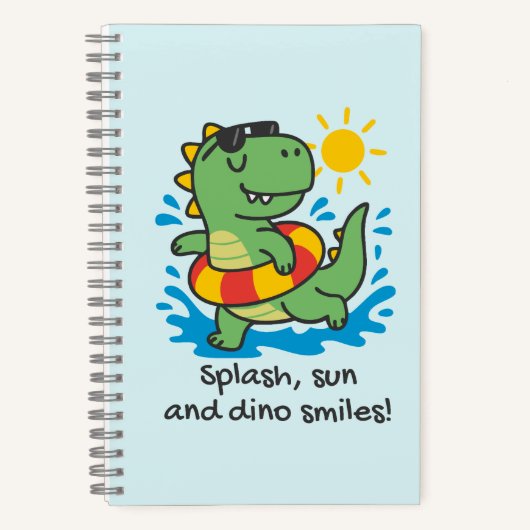 Cuaderno infantil espiral con dinosaurio veraniego ノートブック (正面)