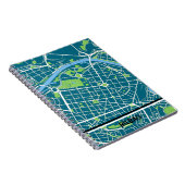 Cuaderno mapa minimalista de Bilbao - Azul-verde ノートブック (右側)