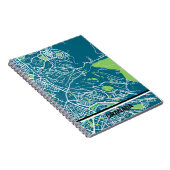 Cuaderno mapa minimalista de Granada - Azul-verde ノートブック (右側)