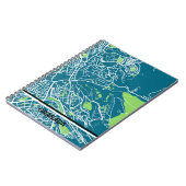 Cuaderno mapa minimalista de Granada - Azul-verde ノートブック (左側)