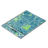 Cuaderno mapa minimalista de Madrid - Azul-verde ノートブック (左側)