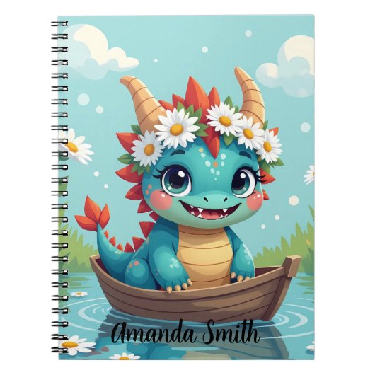 Cuaderno Personalizable con Nombre Diseño Dragon ノートブック (正面)