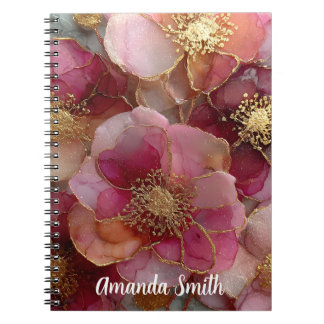 Cuaderno Personalizable con Nombre Diseño Flores ノートブック